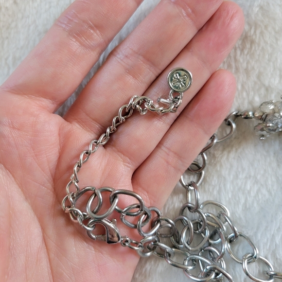 Simply Vera Vera Wang | Elegant Silver Tone Glass Beaded Cluster Necklace - Picture 5 of 9